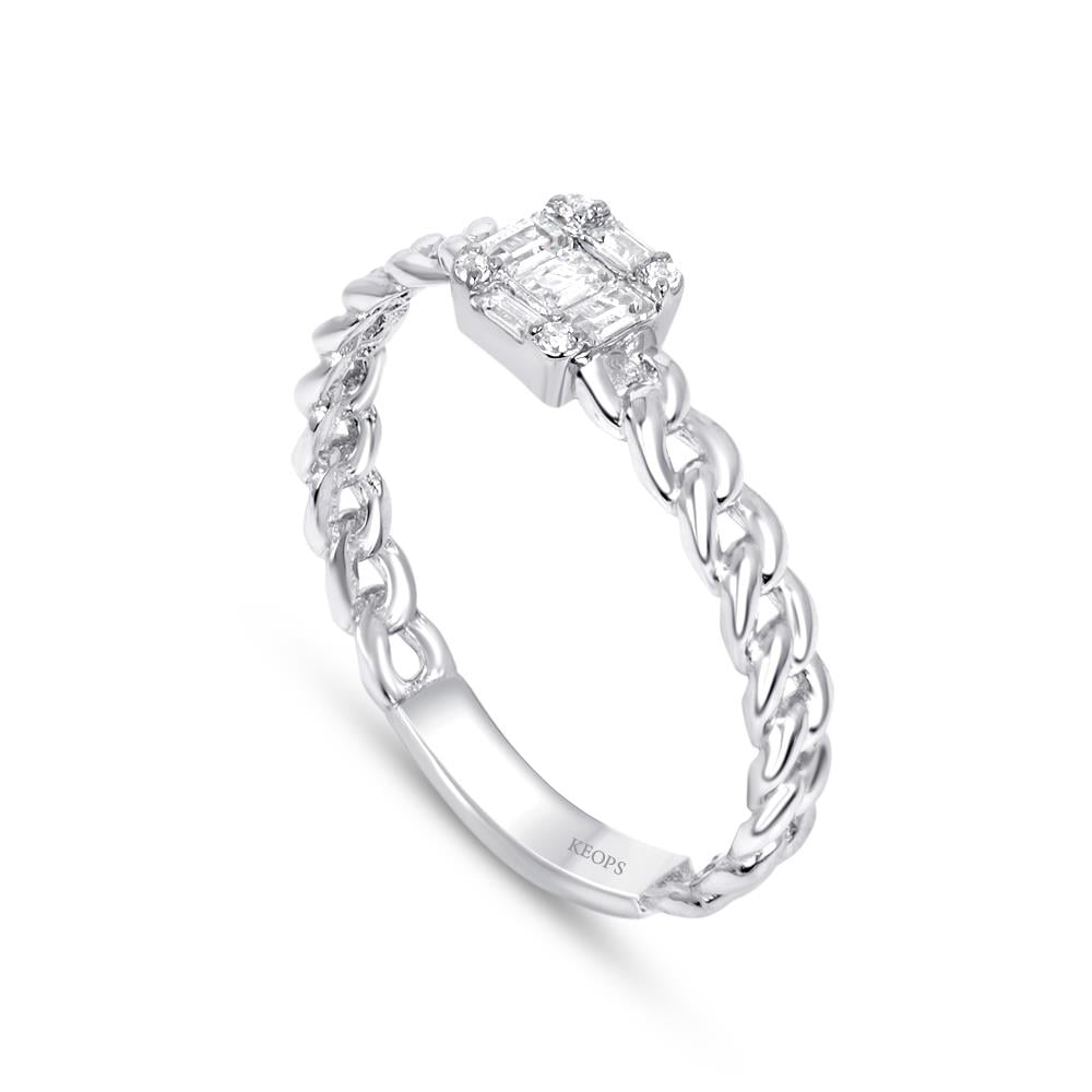 0.19 Karat Baget Pırlanta Yüzük - IDL Sertifikalı