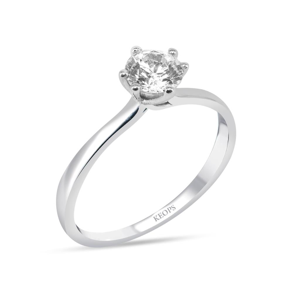 0.50 Karat E Renk  Pırlanta Vintage Tektaş Yüzük - HRD Sertifikalı