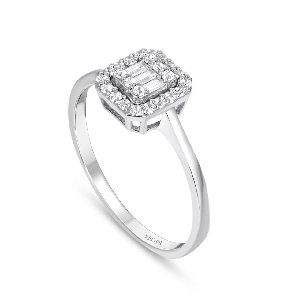 0.19 Karat Baget Pırlanta Yüzük - IDL Sertifikalı