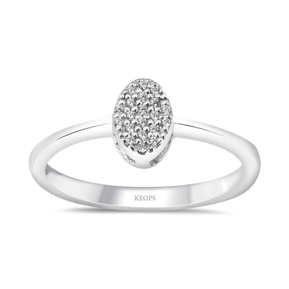 0.10 Karat Oval Pırlanta Coronet Yüzük