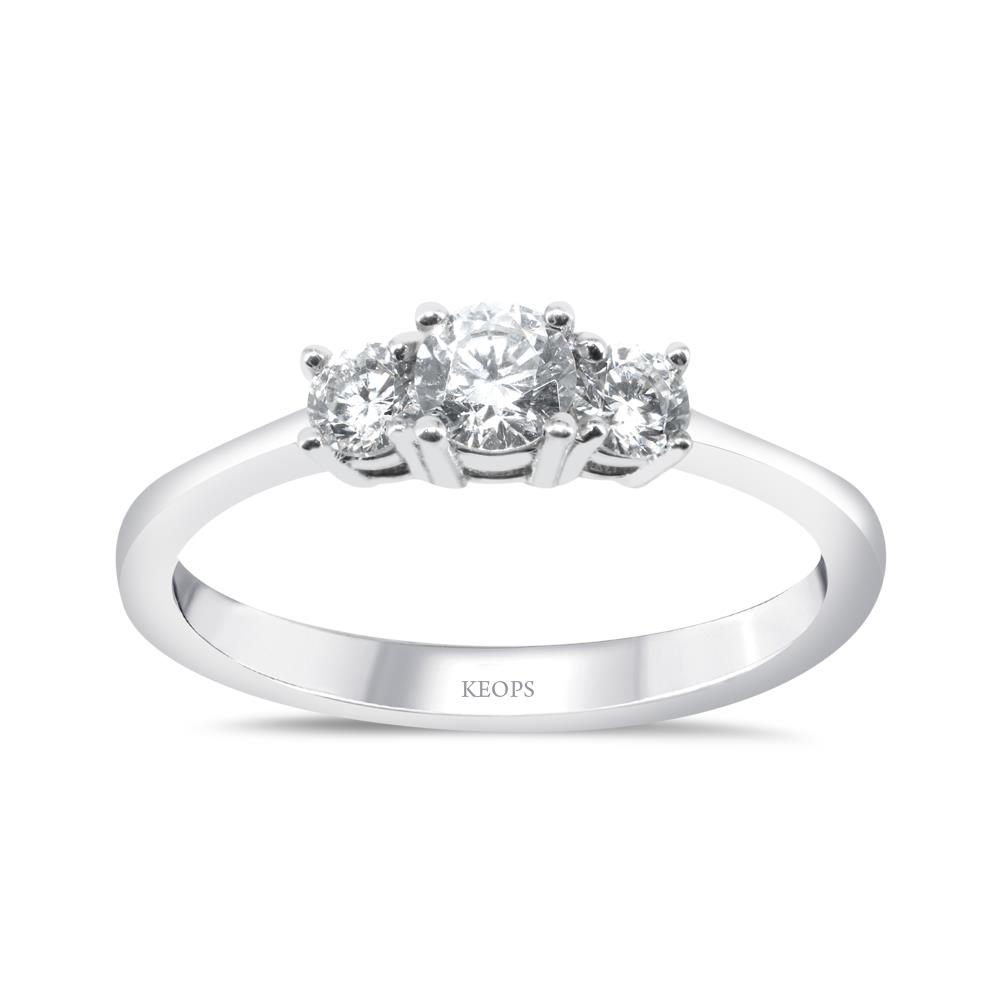 0.45 Karat Pırlanta Tria Yüzük - IDL Sertifikalı - 22002745200