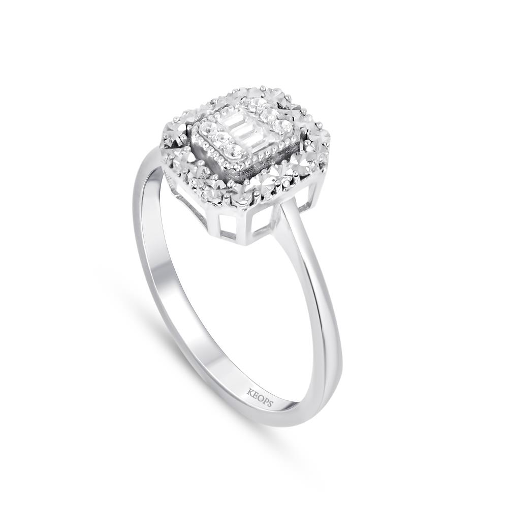 0.10 Karat Baget Pırlanta Yüzük - IDL Sertifikalı