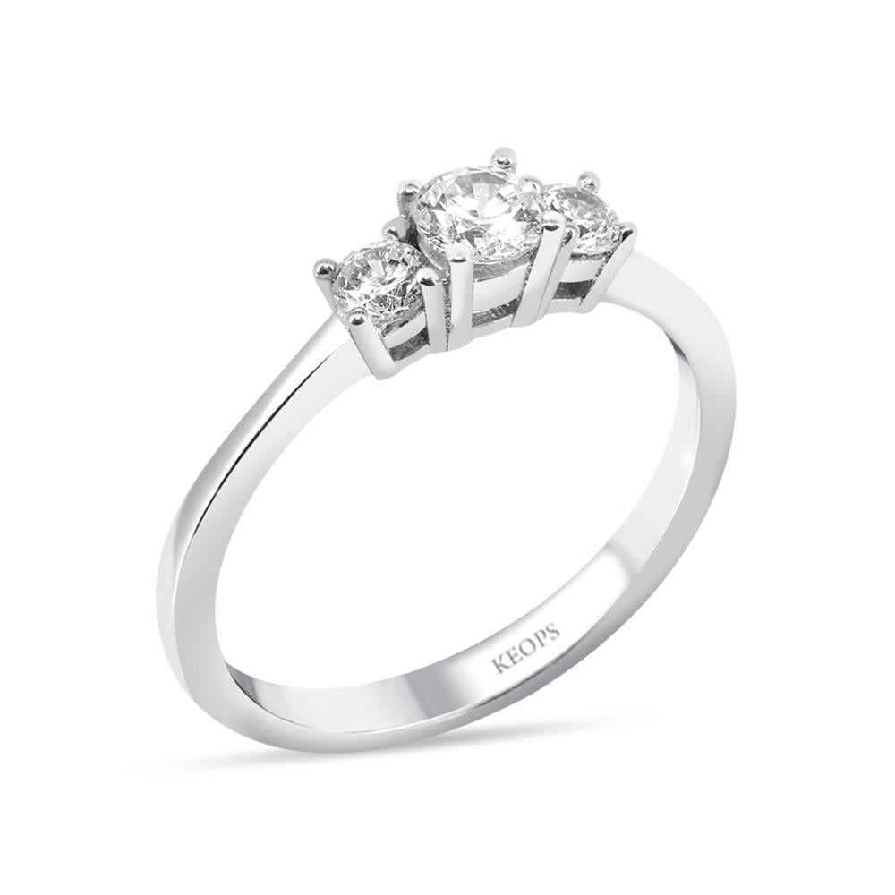 0.45 Karat Pırlanta Tria Yüzük - IDL Sertifikalı - 22002745200