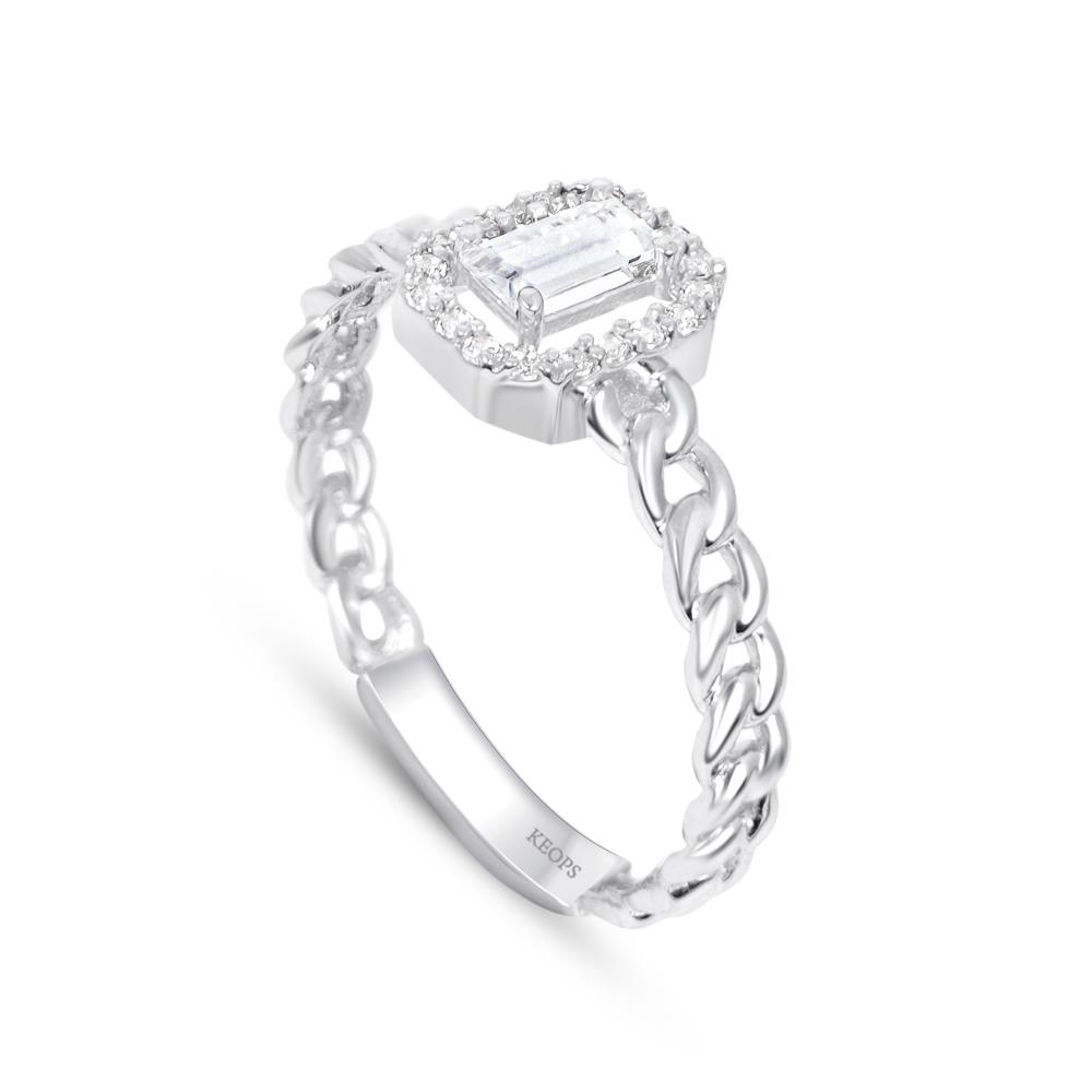 0.35 Karat Baget Pırlanta Tektaş Yüzük - IDL Sertifikalı 