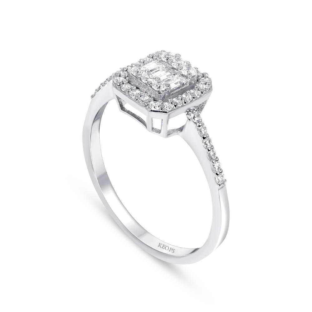 0,40 Karat Baget Pırlanta Yüzük - IDL Sertifikalı