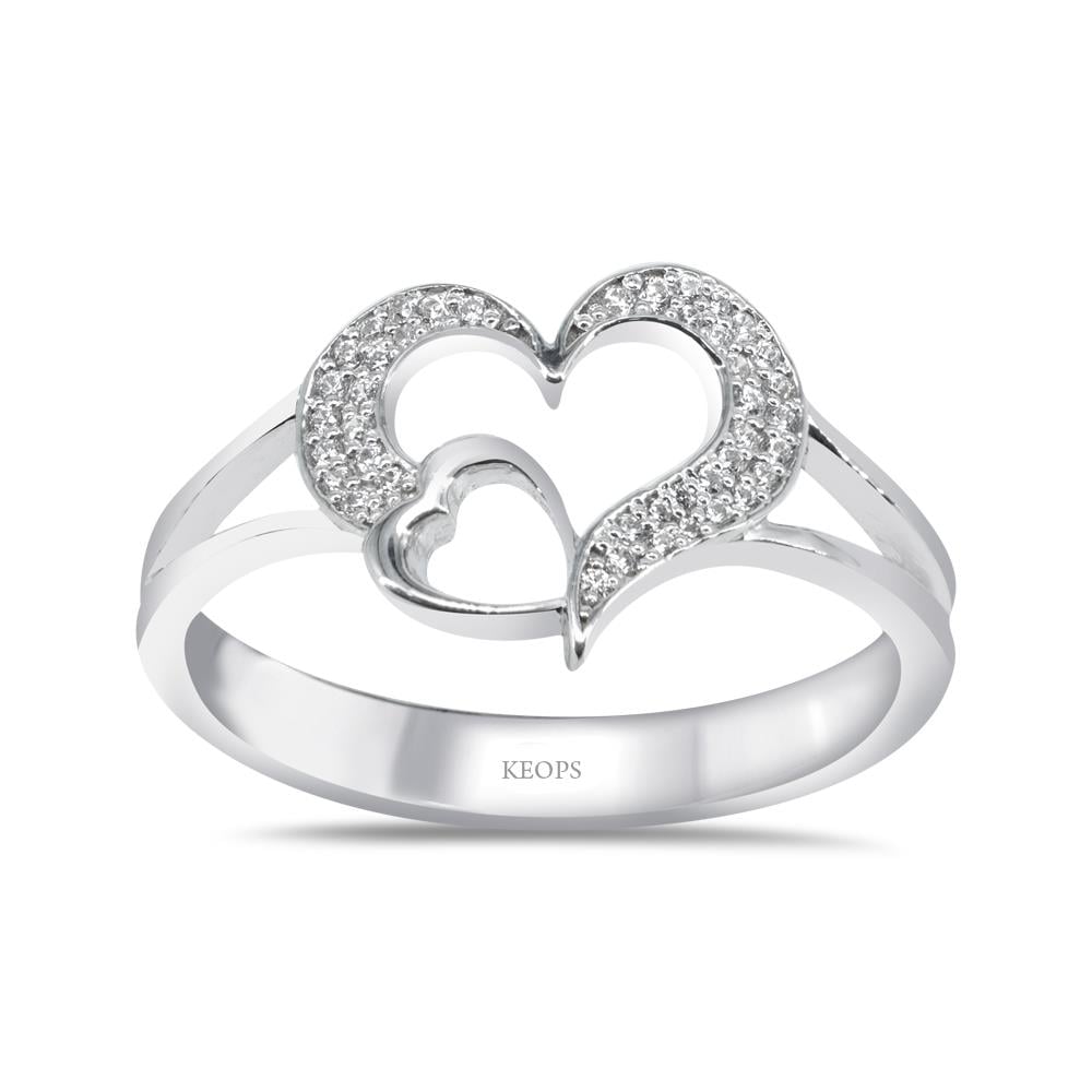 0.16 Karat Pırlanta Çift Klap Yüzük