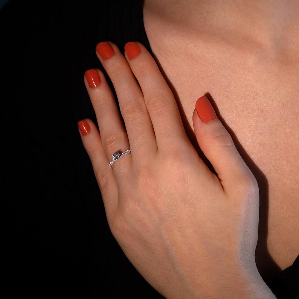 0.44 Karat Özel Tasarım Pırlanta Tektaş Yüzük - IDL Sertifikalı