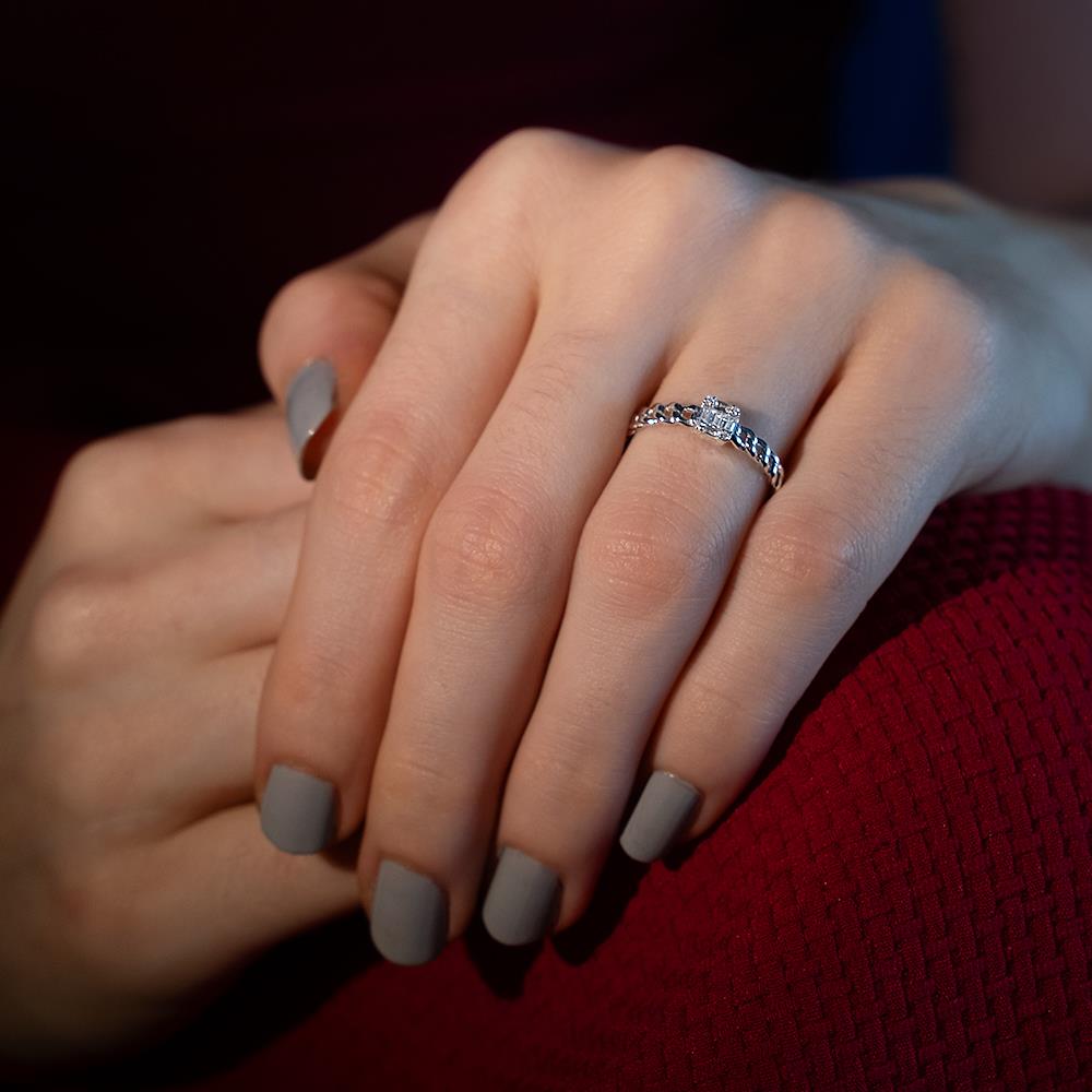 0.19 Karat Baget Pırlanta Yüzük - IDL Sertifikalı