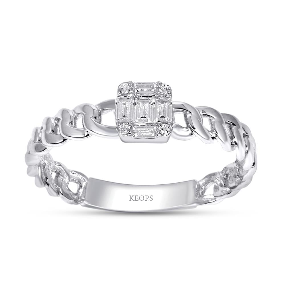 0.19 Karat Baget Pırlanta Yüzük - IDL Sertifikalı