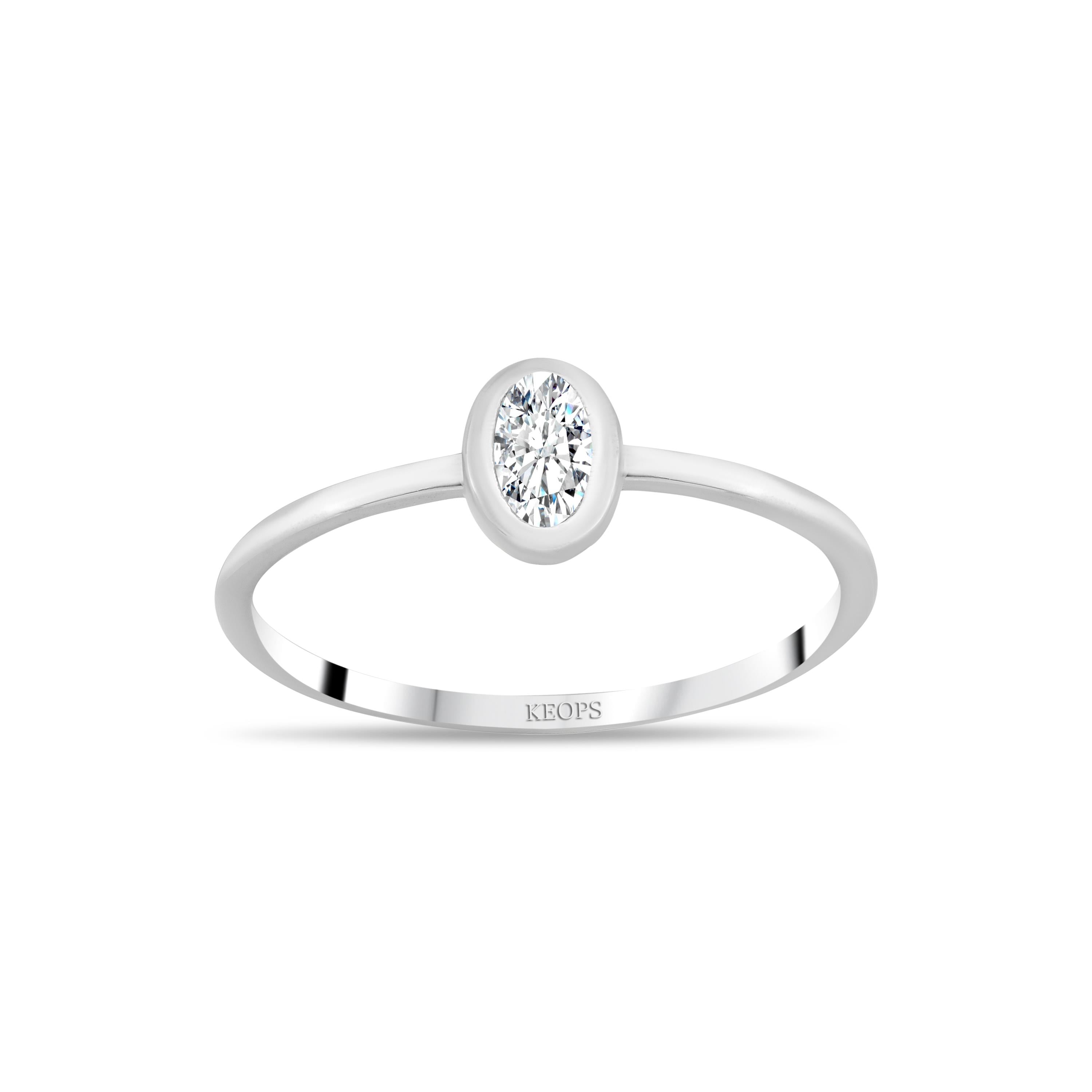 0,25 Karat Oval Pırlanta Sade Yüzük - 1100658