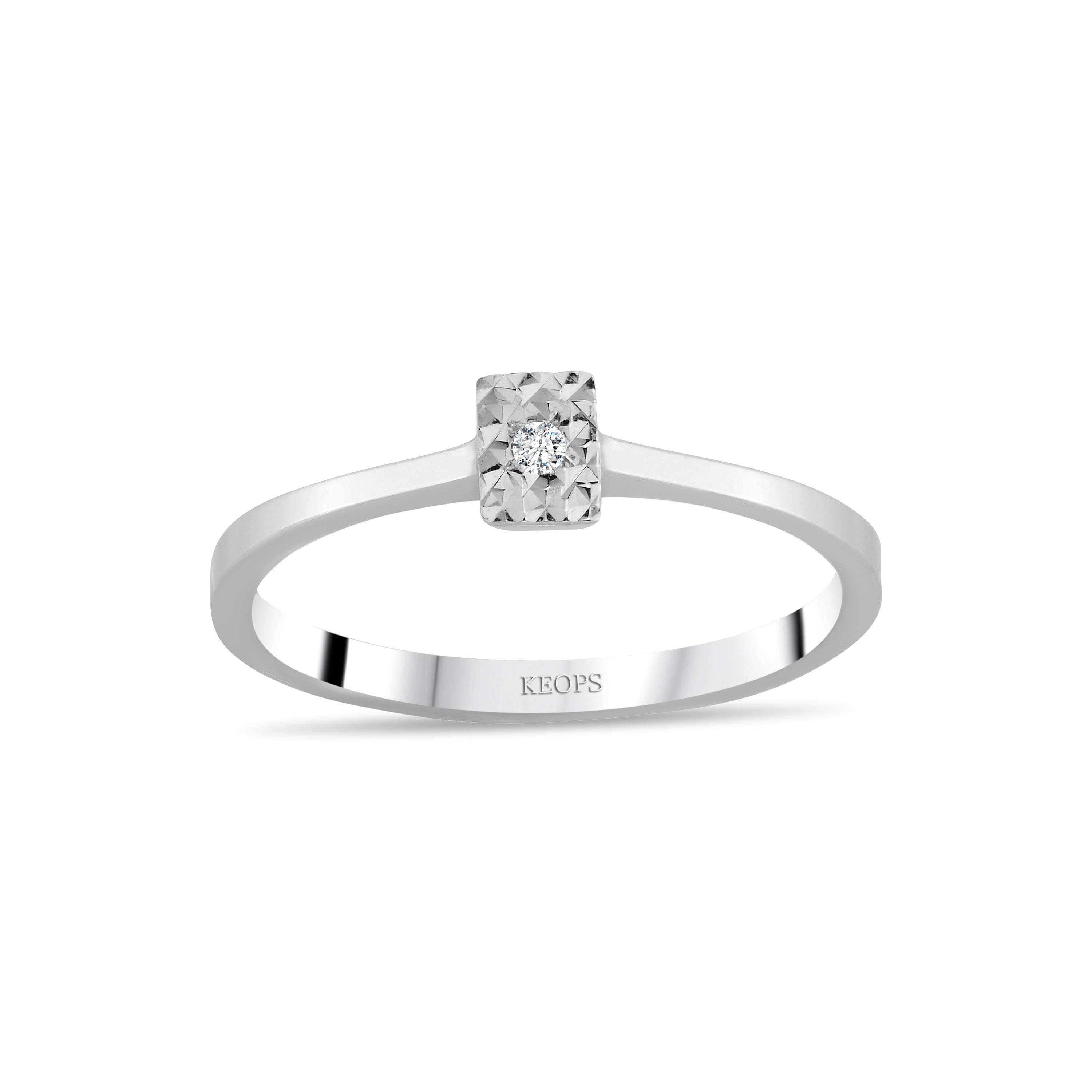 0,30 Karat Görünümlü Emerald Efektli Pırlanta Yüzük - 1100657