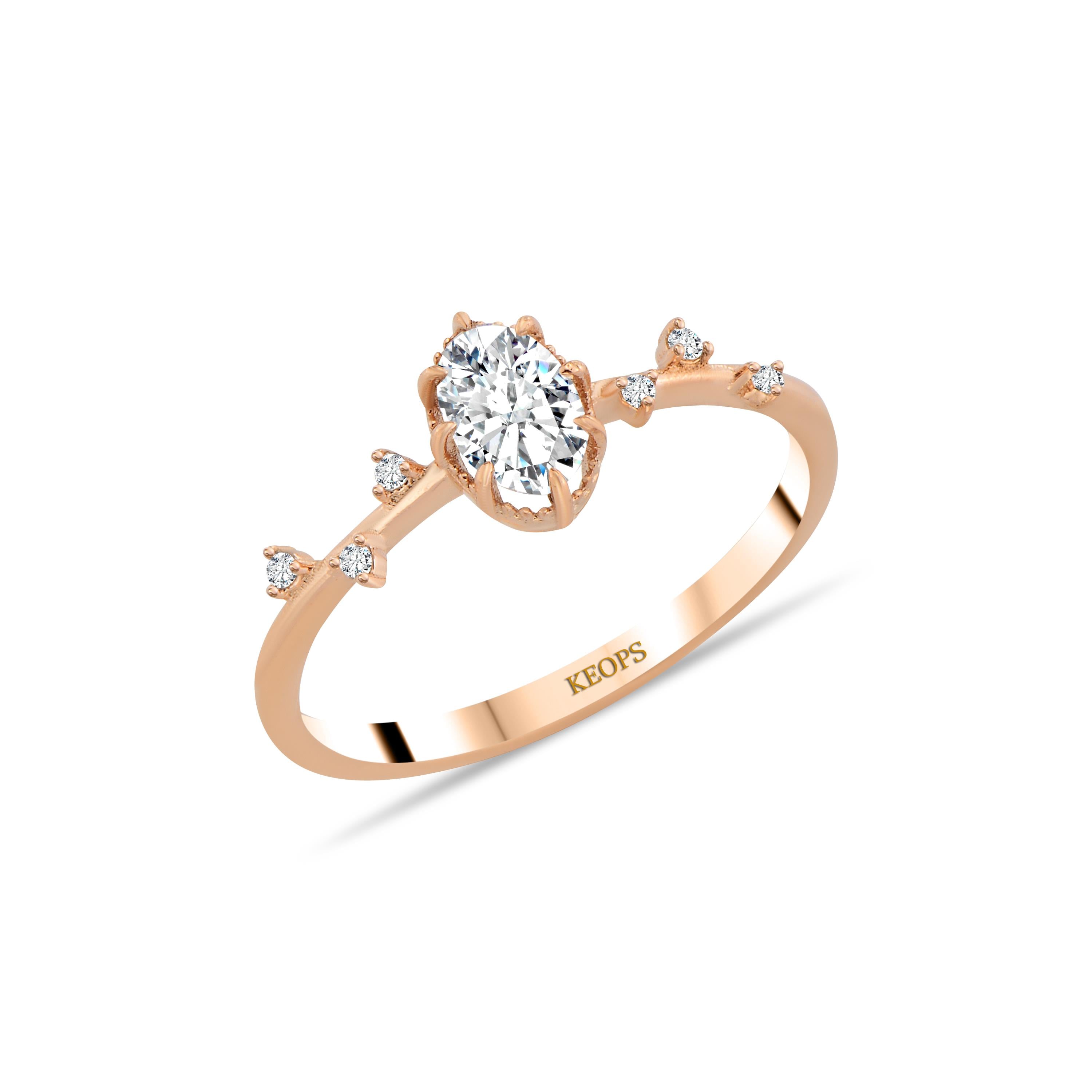 0,55  Karat Pırlanta Vintage Olivia Yüzük - HRD Sertifikalı - 1100660