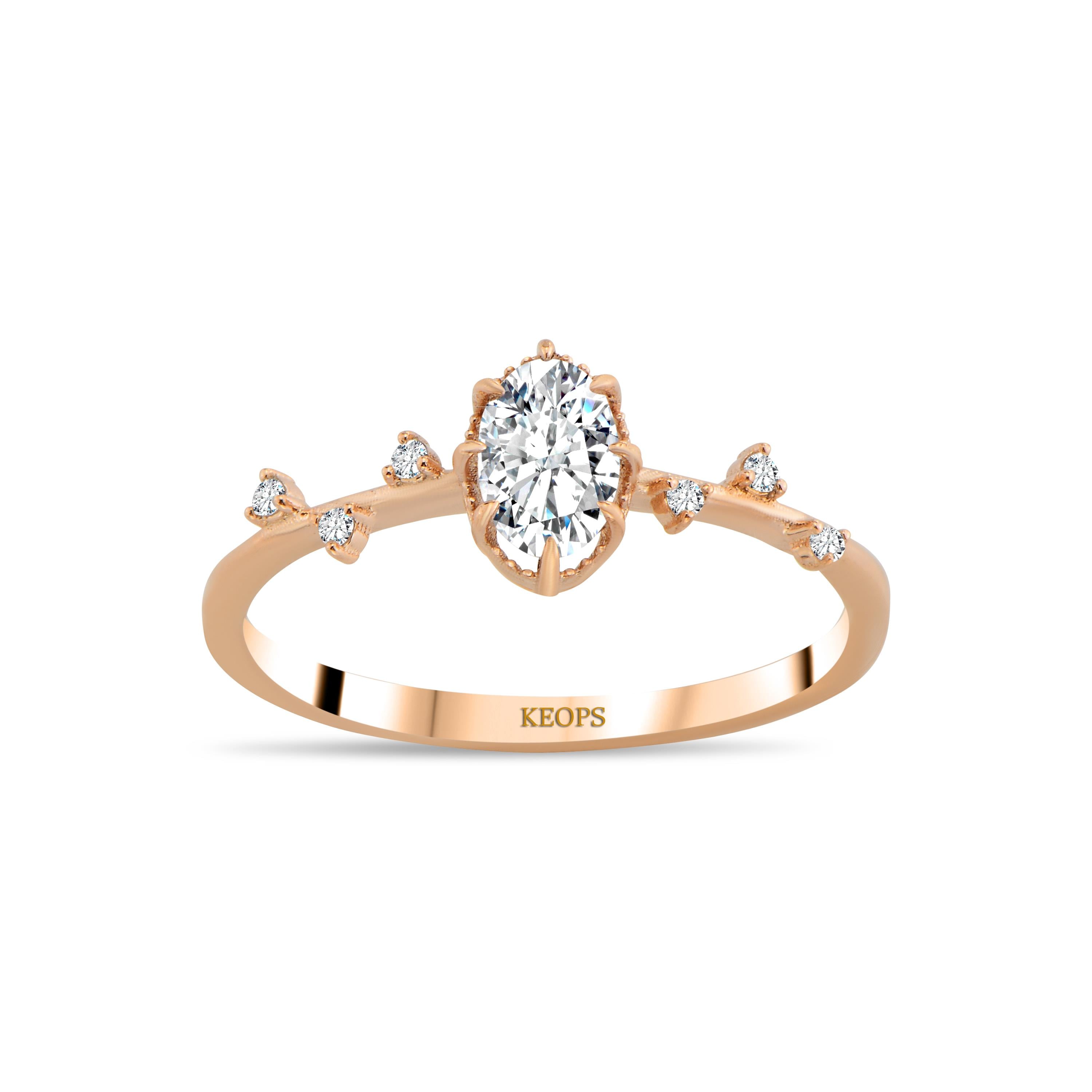 0,55  Karat Pırlanta Vintage Olivia Yüzük - HRD Sertifikalı - 1100660