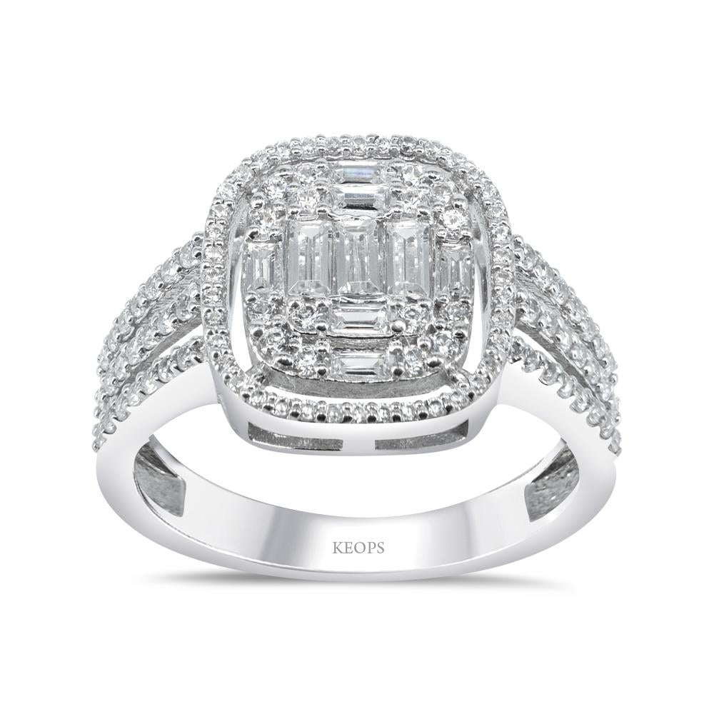 1.02 Karat Pırlanta Kleopatra Baget Yüzük - IDL Sertifikalı