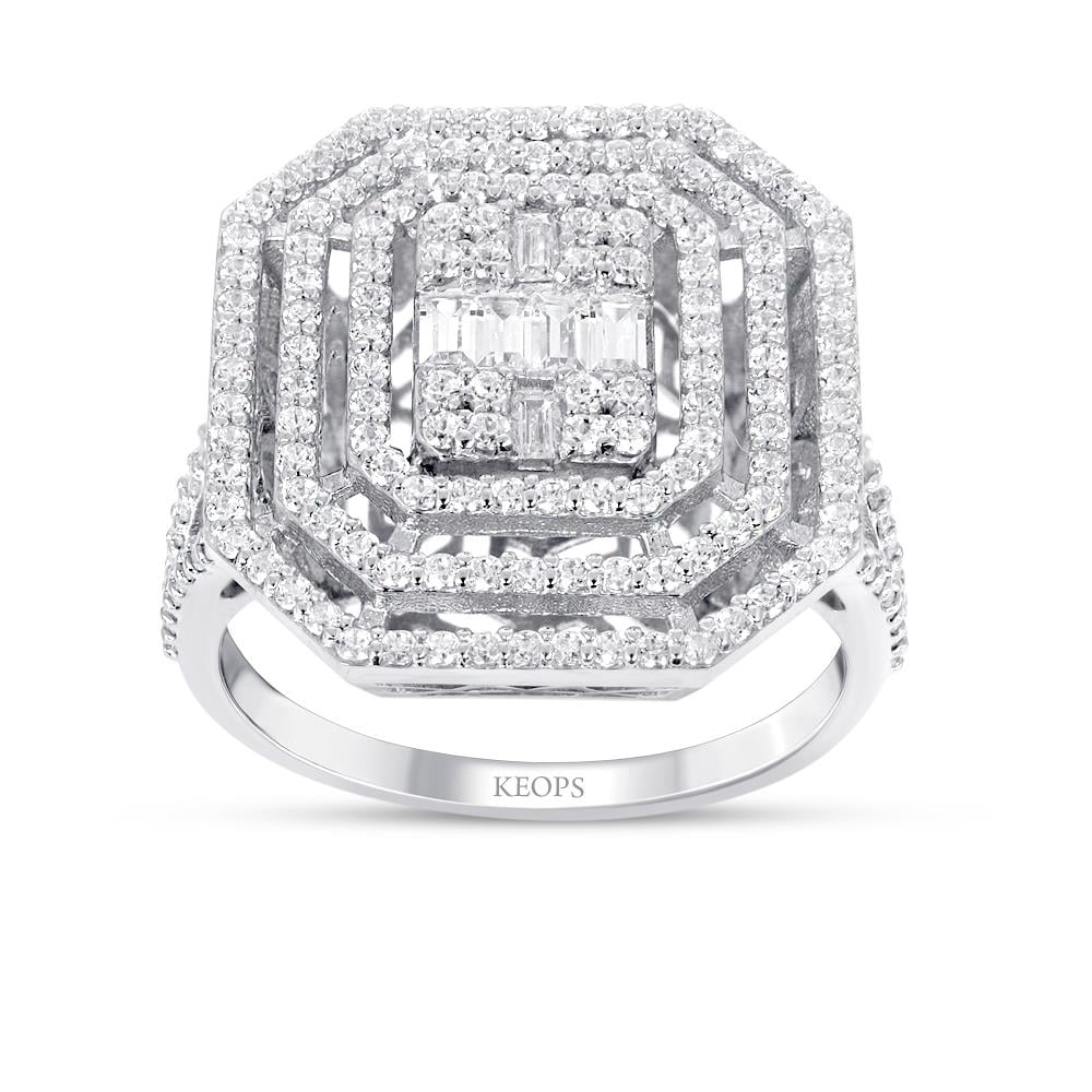 1.07 Karat Baget Pırlanta Platform Yüzük - IDL Sertifikalı