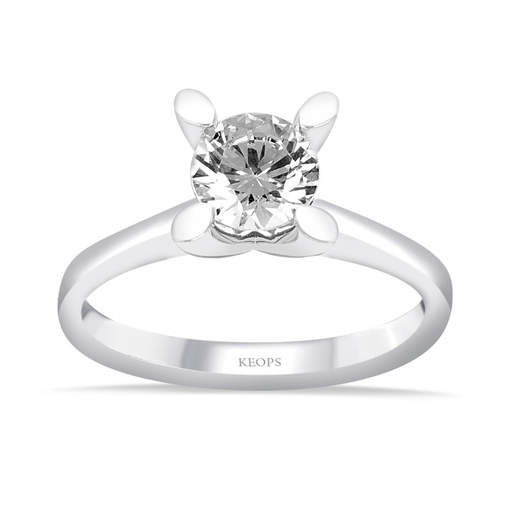 D Renk 0.80 Karat Pırlanta Tektaş Yüzük - HRD Sertifikalı