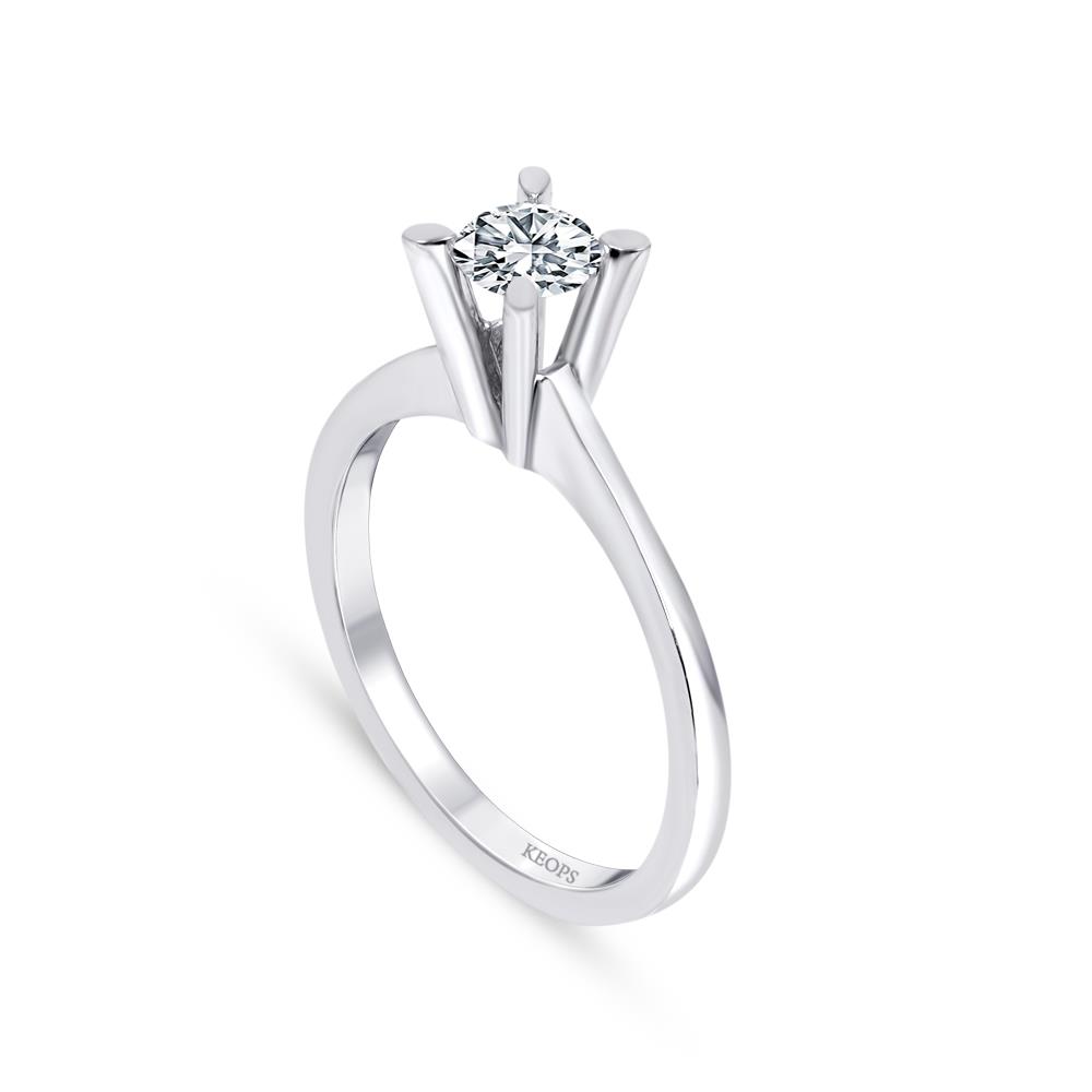 D Renk 0.46 Karat Pırlanta Tektaş Yüzük - GİA Sertifikalı