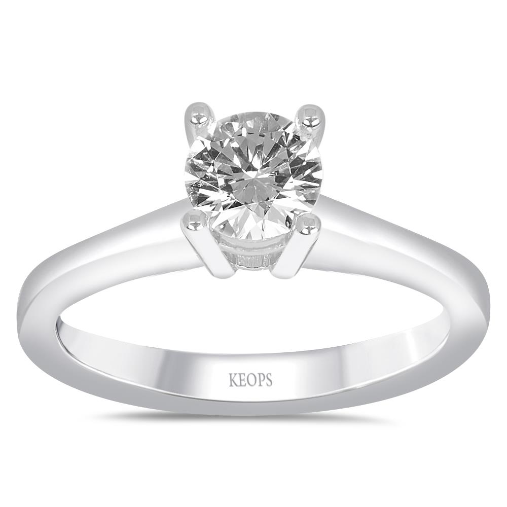 D Renk 0.50 Karat Pırlanta Tektaş Yüzük - HRD Sertifikası