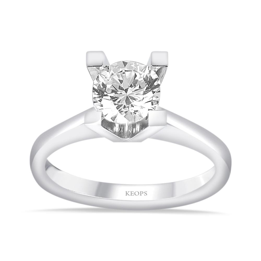 D Renk 0.80 Karat Pırlanta Tektaş Yüzük - HRD Sertifikalı