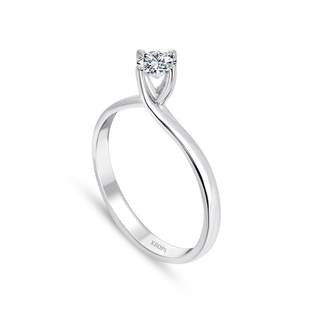 D Renk VS2 0.30 Karat Pırlanta Tektaş Yüzük - GİA Sertifikalı