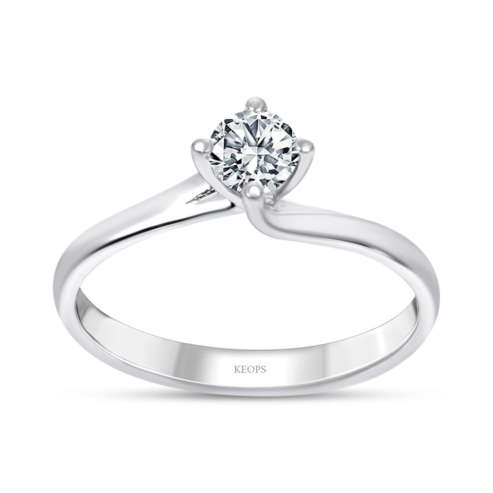 D Renk VS2 0.30 Karat Pırlanta Tektaş Yüzük - GİA Sertifikalı