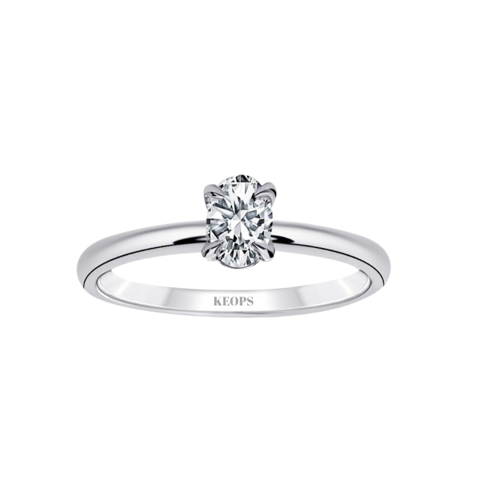 E Renk 0.40 Karat Oval Pırlanta Yüzük - GİA Sertifikalı