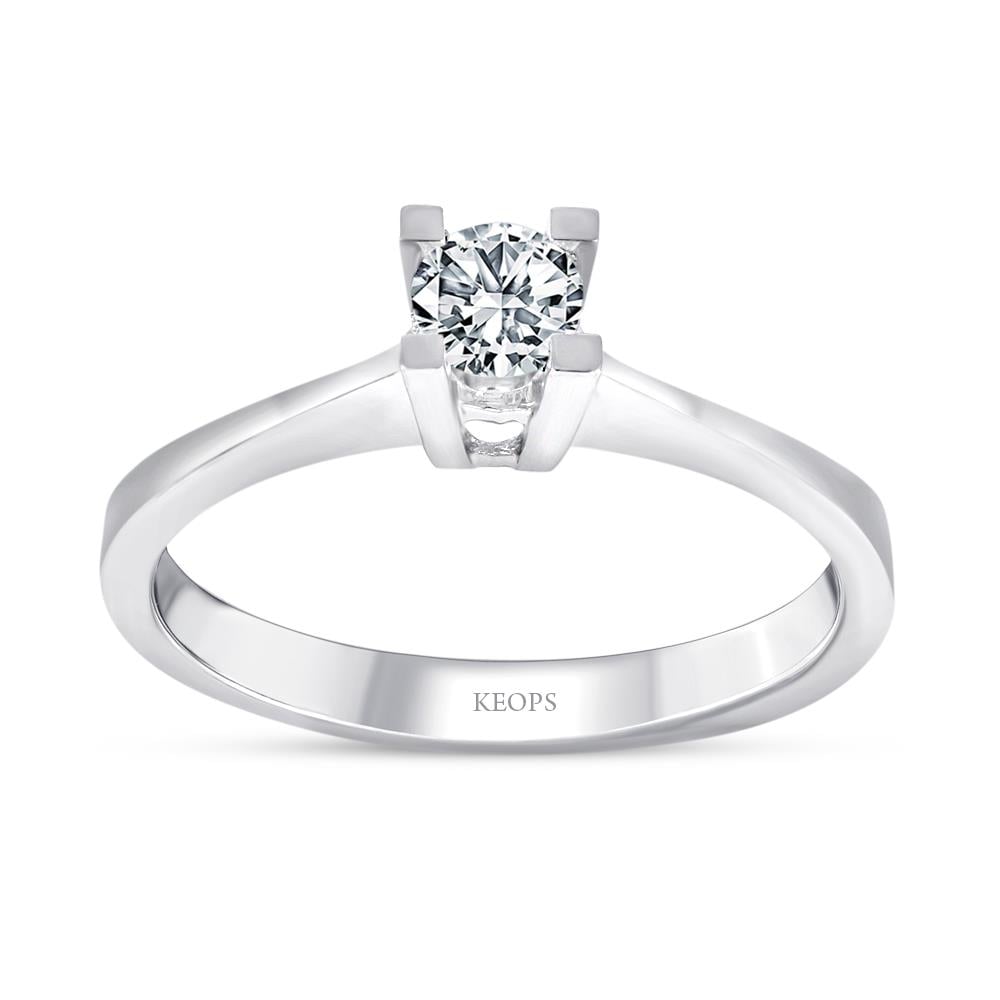 E Renk 0.25 Karat Pırlanta Tektaş Yüzük - IDL Sertifikalı