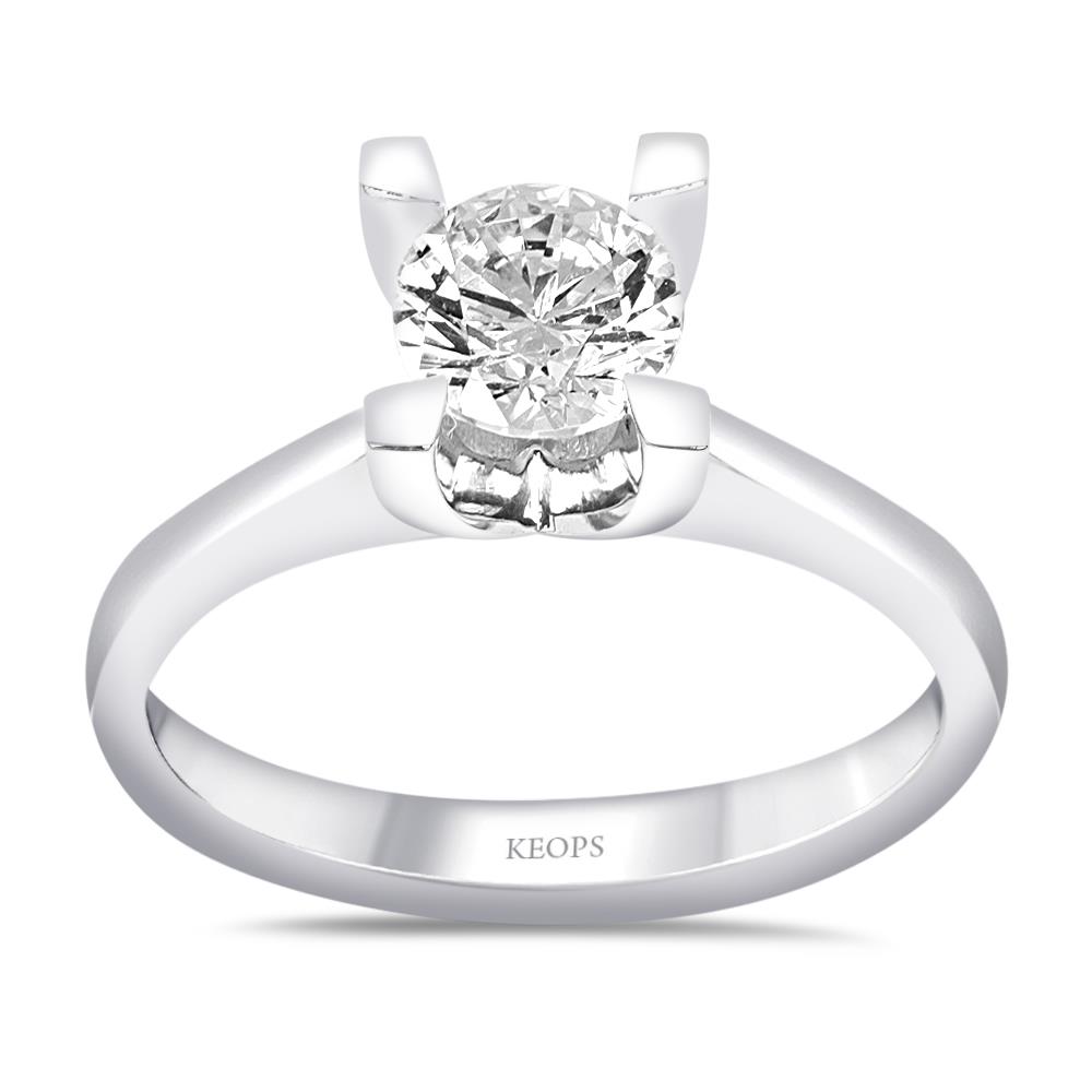 E Renk 0.80 Karat Pırlanta Tektaş Yüzük - HRD Sertifikalı