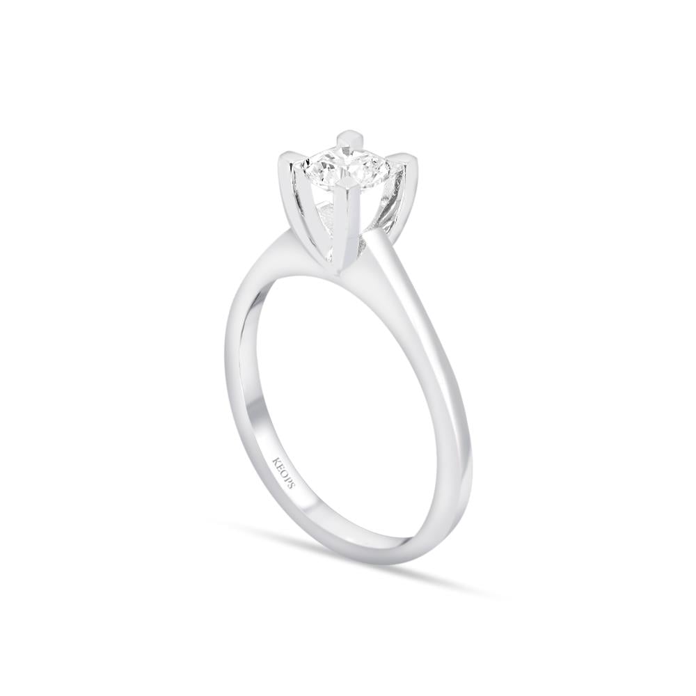 E Renk 0.40 Karat Pırlanta Tektaş Yüzük - HRD Sertifikalı