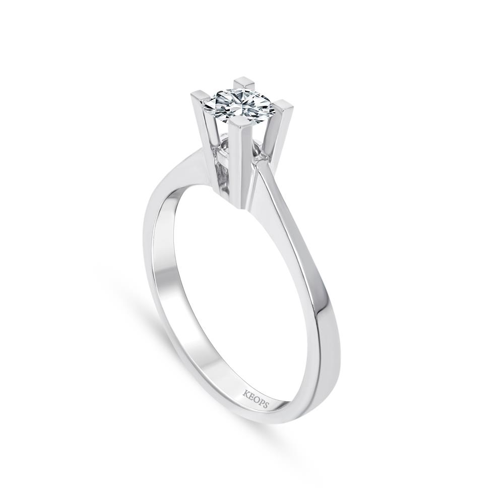 E Renk 0.25 Karat Pırlanta Tektaş Yüzük - IDL Sertifikalı