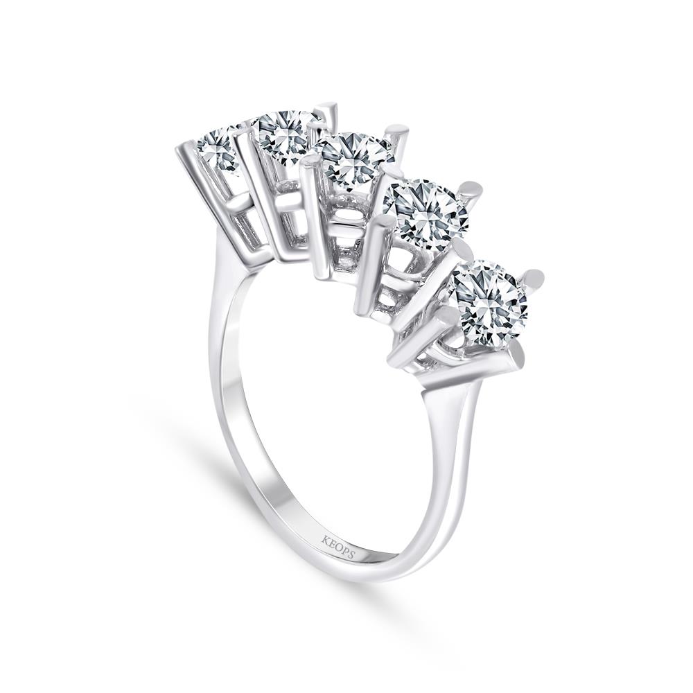 E Renk 1.75 Karat Pırlanta Beştaş Yüzük - HRD Sertifikalı