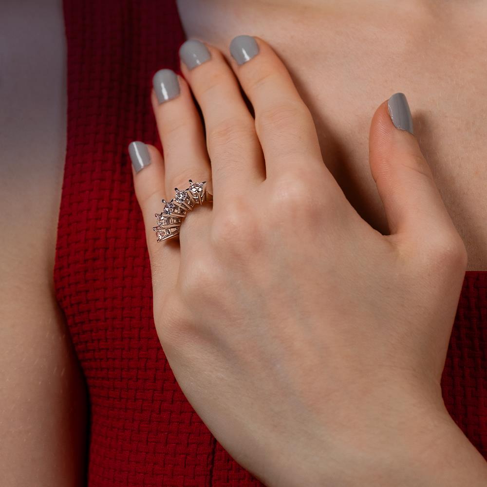 E Renk 1.75 Karat Pırlanta Beştaş Yüzük - HRD Sertifikalı