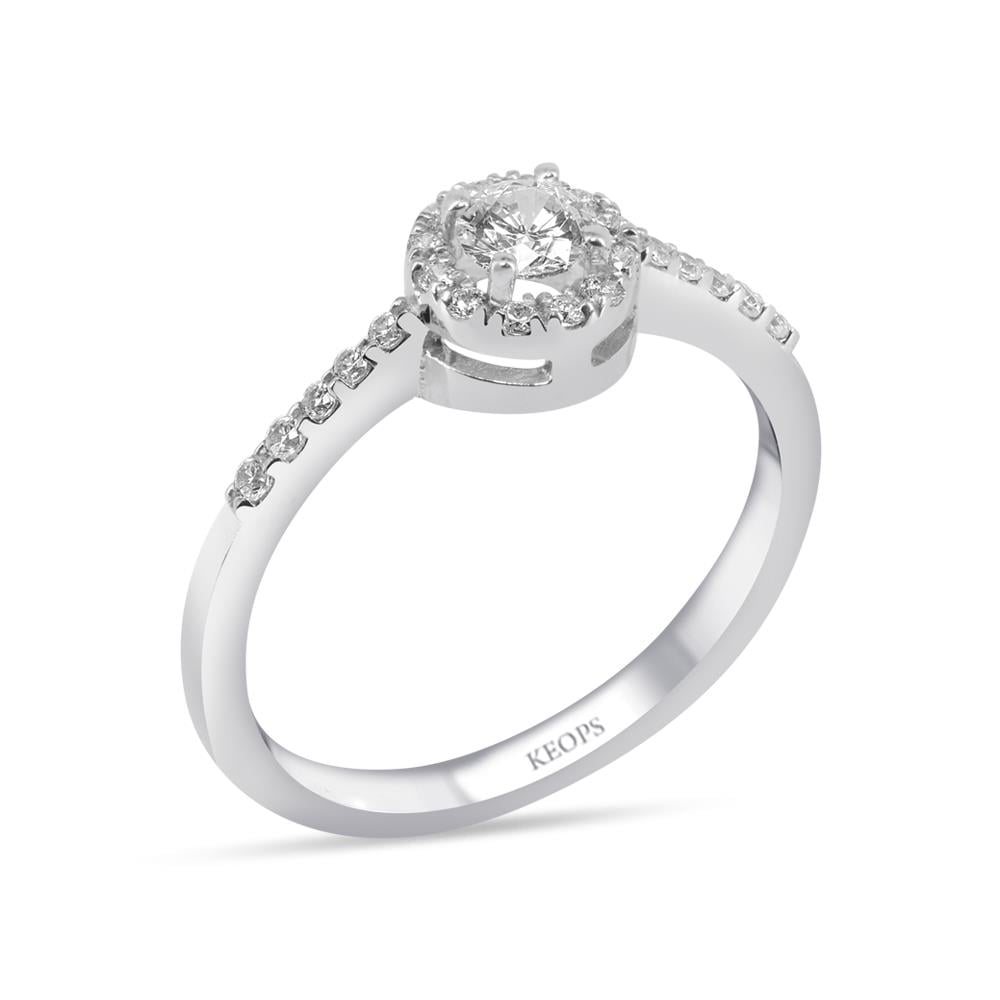 E Renk Toplam 0.36 Karat Pırlanta Tektaş Yüzük - IDL Sertifikalı