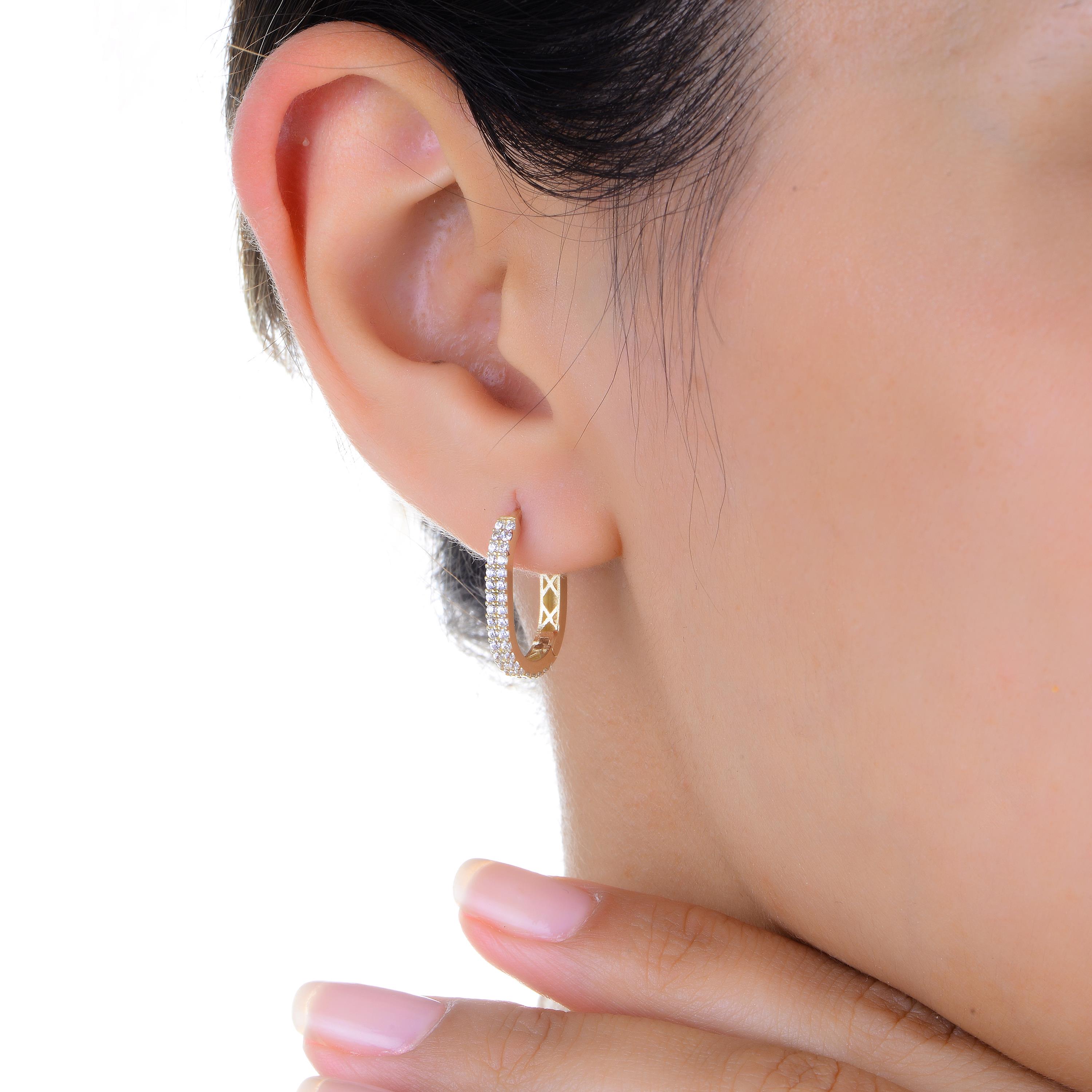 Elips Pırlanta Halka Küpe