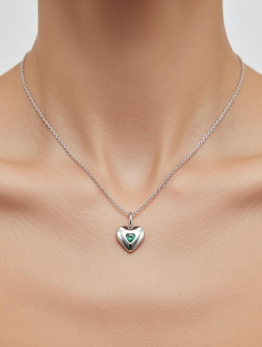 Emerald Taşlı Mayıs Ayı Doğum Kolyesi - 900905