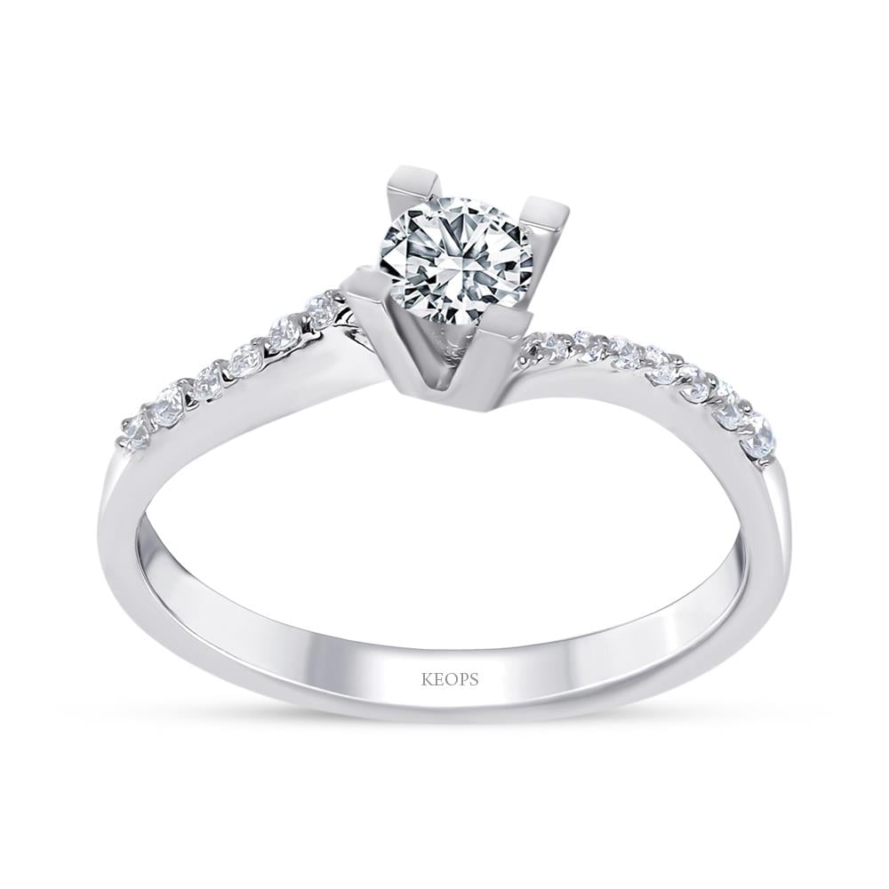 F Renk Toplam 0.29 Karat Pırlanta Tektaş Yüzük - IDL Sertifikalı