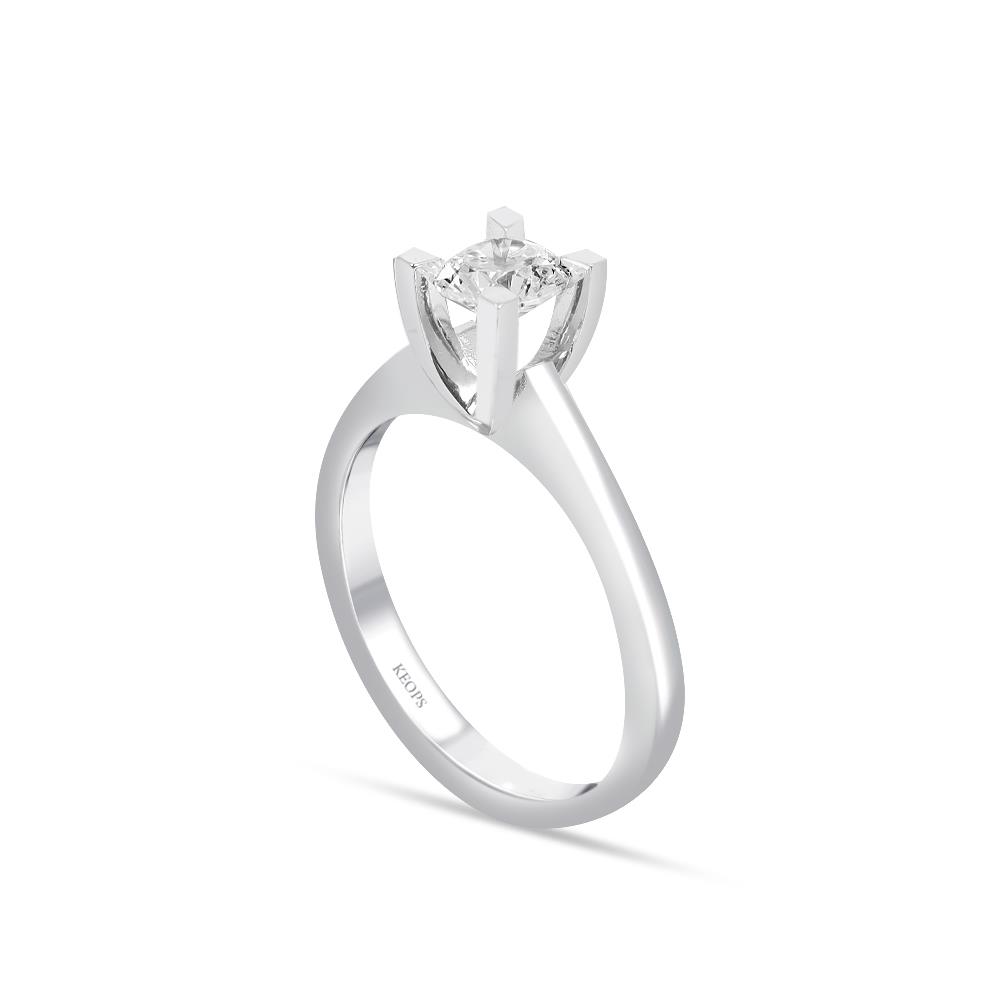 F Renk 0.50 Karat Pırlanta Tektaş Yüzük - HRD Sertifikalı