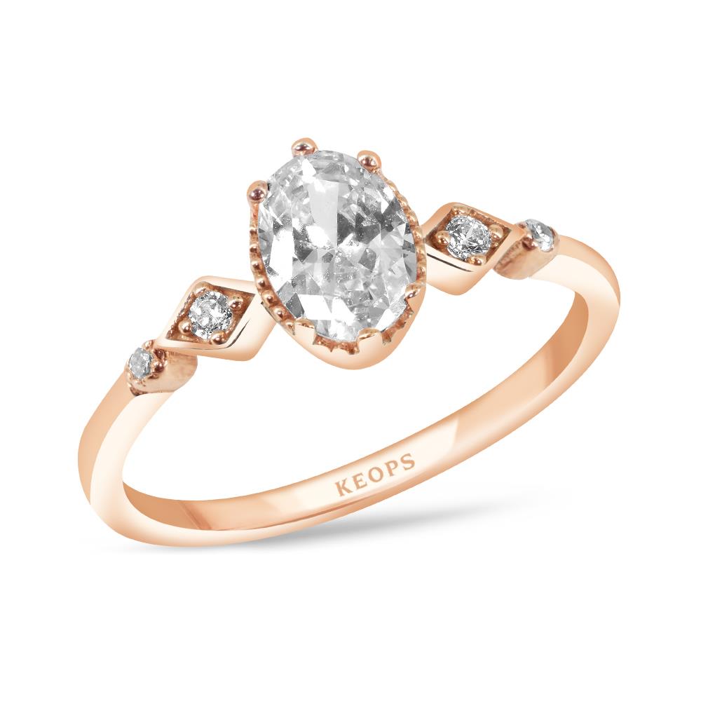 F Renk 0.77 Karat Vintage Tektaş Yüzük - HRD Sertifikalı