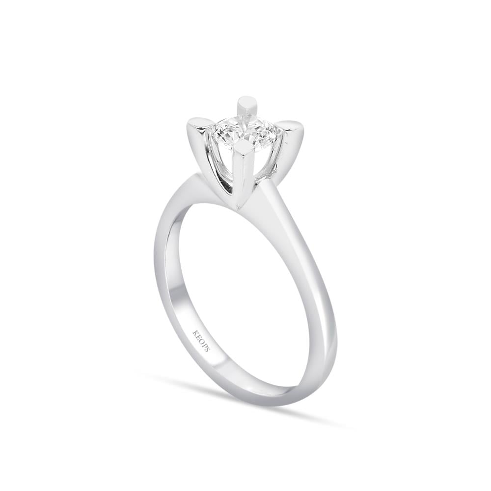 F Renk 0.40 Karat Pırlanta Tektaş Yüzük - HRD Sertifikalı