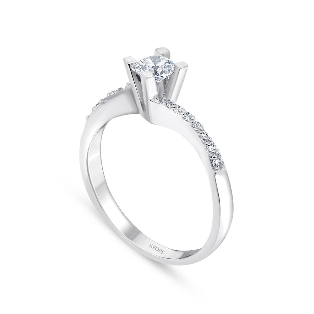 F Renk Toplam 0.29 Karat Pırlanta Tektaş Yüzük - IDL Sertifikalı