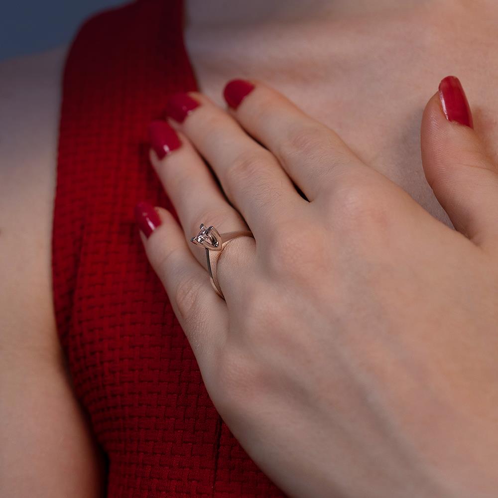 F Renk 0.40 Karat Pırlanta Tektaş Yüzük - HRD Sertifikalı