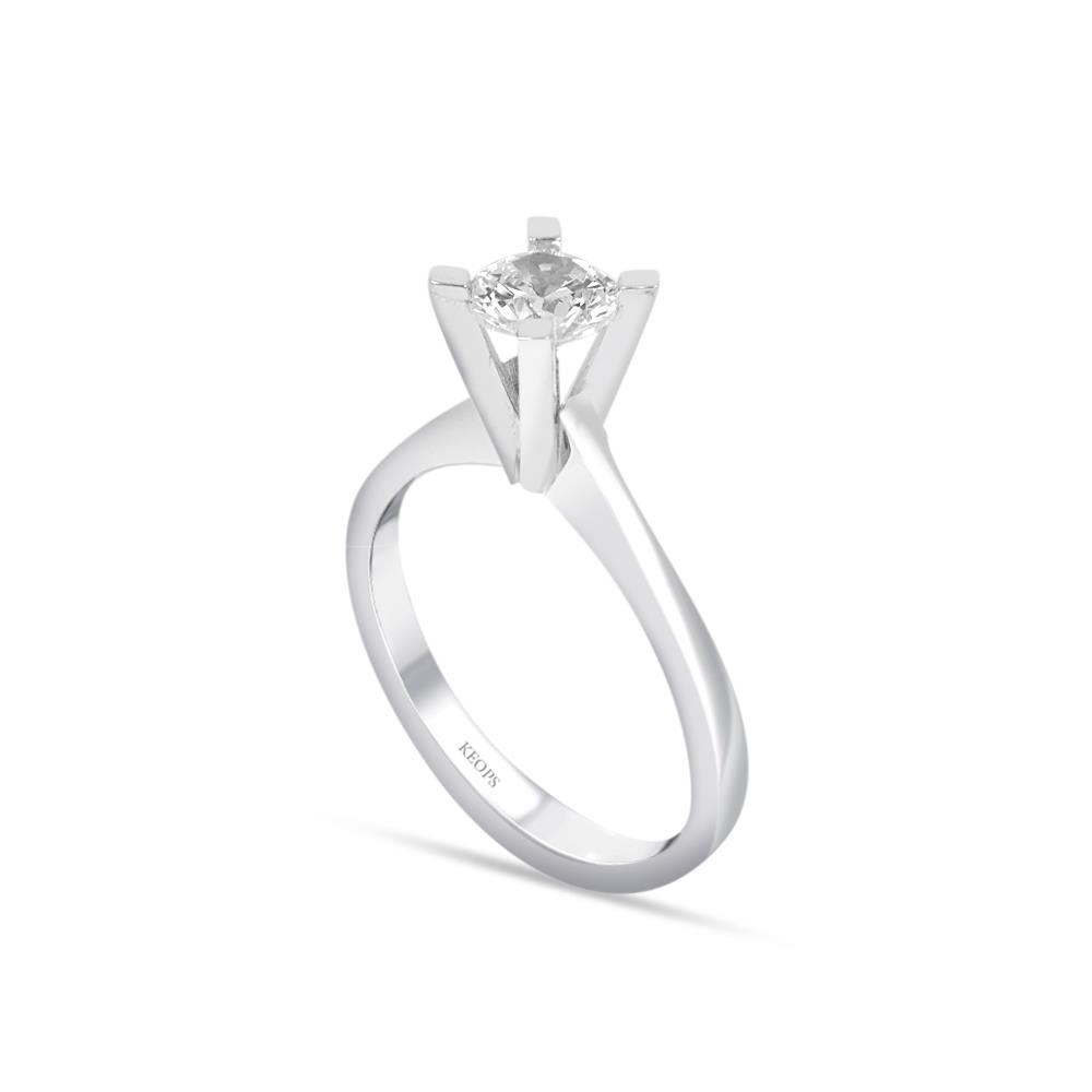 F Renk 0.70 Karat Pırlanta Tektaş Yüzük - HRD Sertifikalı