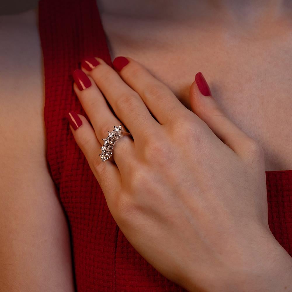 F Renk 1.25 Karat Pırlanta Beştaş Yüzük - IDL Sertifikalı