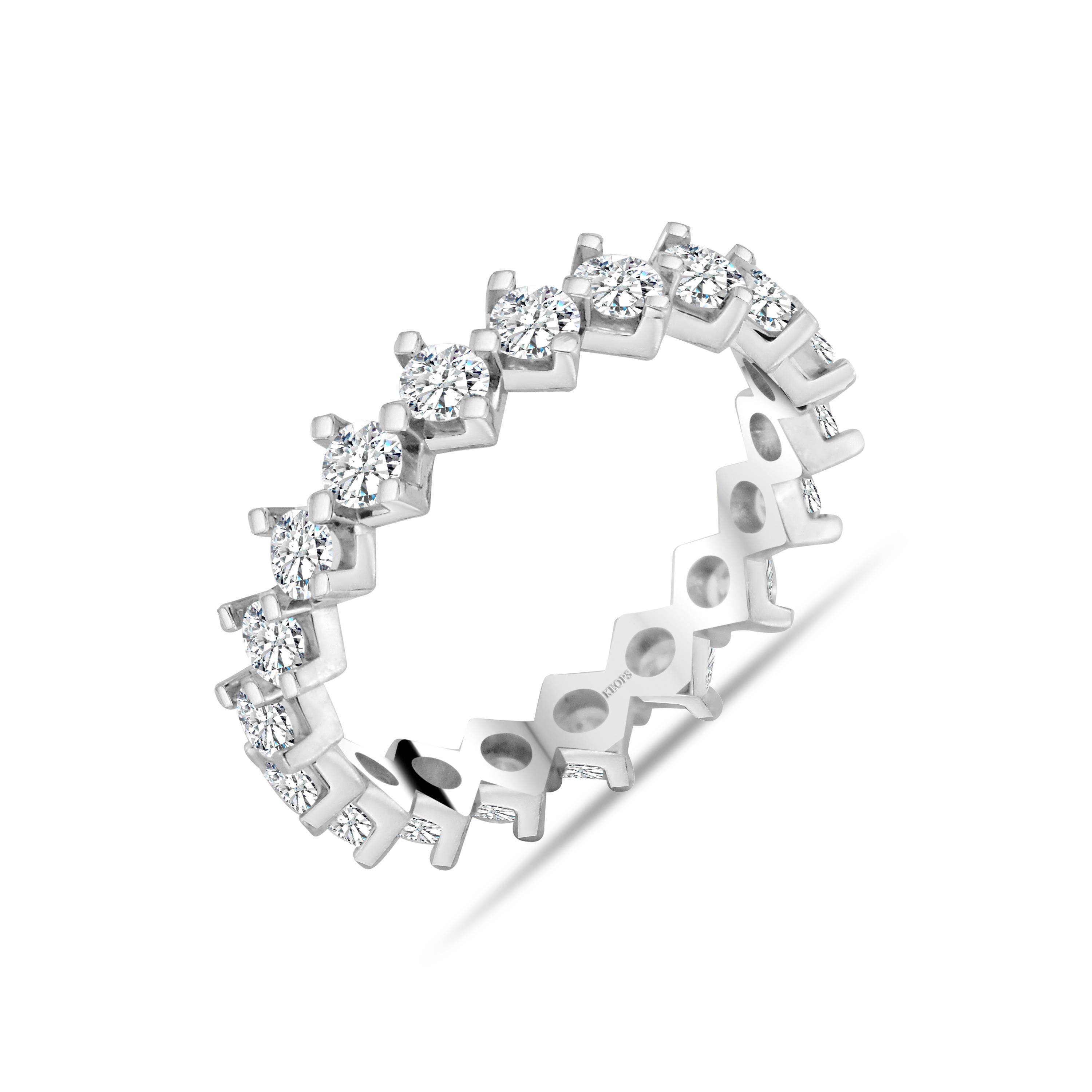 F Renk 1.50 Karat Pırlanta  Tamtur Çapraz Yüzük - IDL Sertifikalı