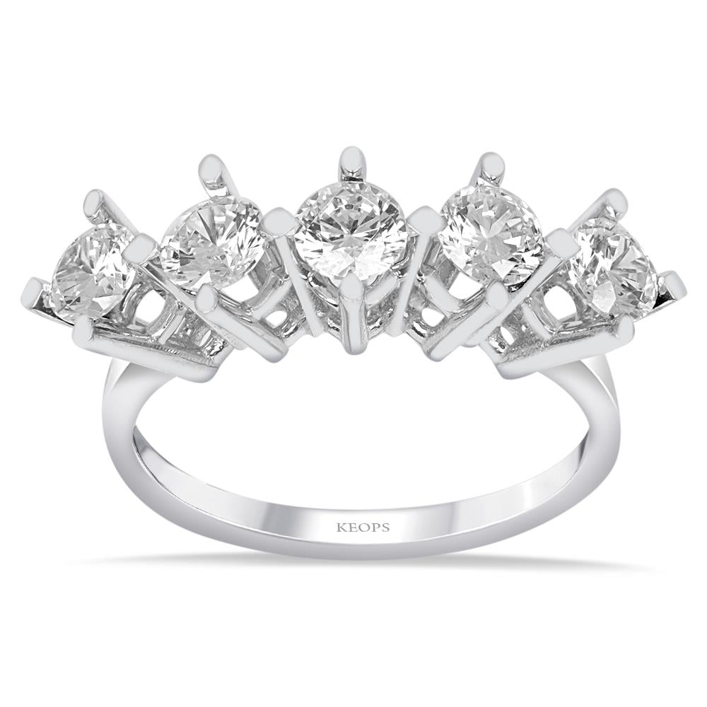 F Renk 1.25 Karat Pırlanta Beştaş Yüzük - IDL Sertifikalı