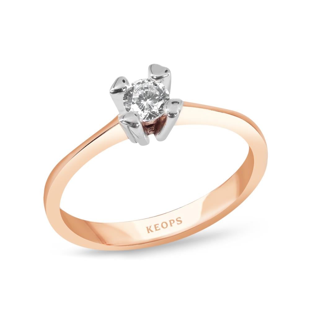 G Renk 0.20 Karat Pırlanta Kalpli Tektaş Yüzük - IDL Sertifikalı