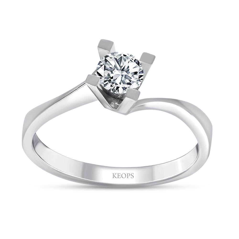 F Renk SI1 0.40 Karat Pırlanta Tektaş Yüzük - HRD Sertifikalı