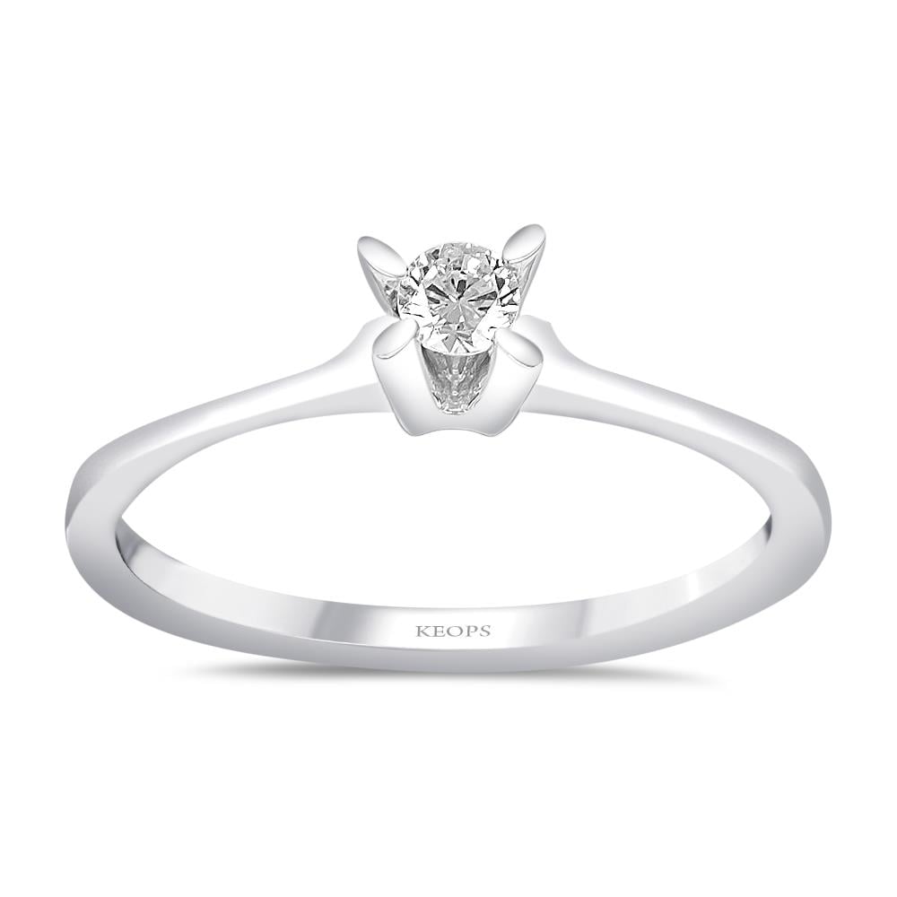 G Renk 0.08 Karat Pırlanta Tektaş Yüzük - IDL Sertifikalı