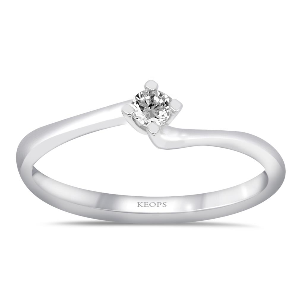 G Renk 0.08 Karat Pırlanta Tektaş Yüzük - IDL Sertifikalı