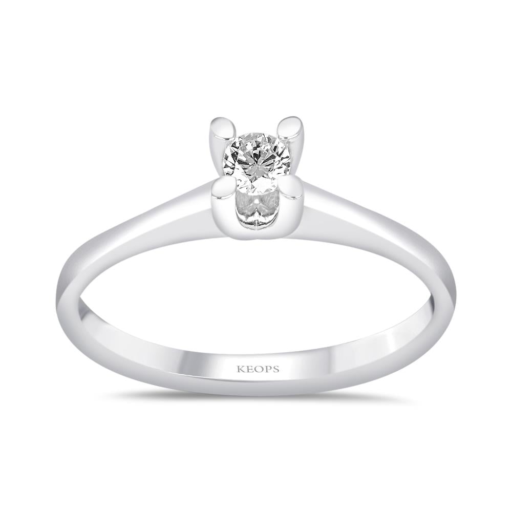 G Renk 0.10 Karat Pırlanta Tektaş Yüzük - IDL Sertifikalı